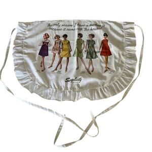 Retro Look Vintage SIMPLICITY ladies Dresses Decades Half APRON Pinup Ruffle